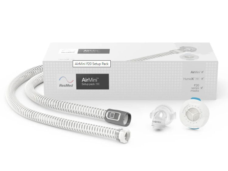 ערכת התקנה RESMED AIRMINI + HUMIDX למסכת פנים מלאה AIRFIT F20 38011
