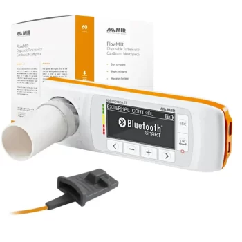 ספירומטר מתקדם MIR SPIROBANK II עם חיישן אוקסימטריה ו-60 טורבינות FLOWMIR