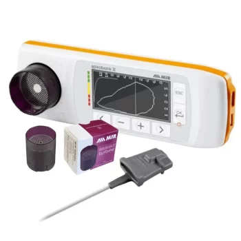 ספירומטר מתקדם MIR SPIROBANK II עם חיישן אוקסימטריה וטורבינה רב-שימושית