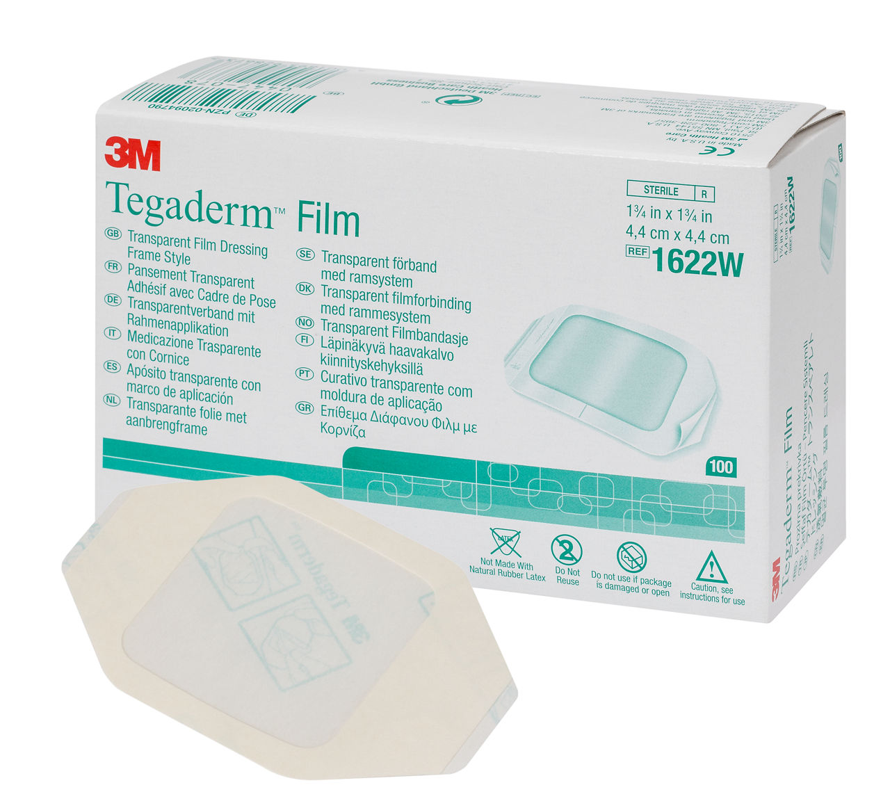 חבישת סרט שקוף סטרילית 3M Tegaderm Film 1622W 4.4x4.4 ס״מ