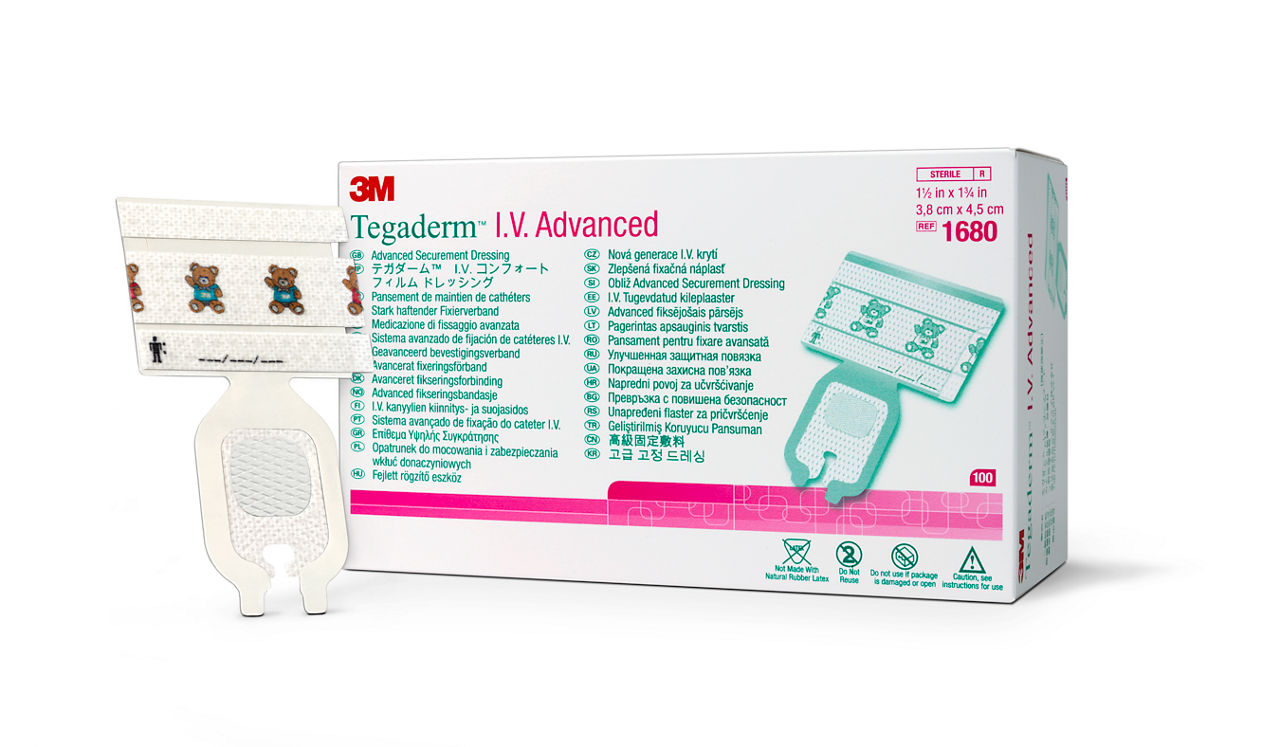 חבישת קיבוע I.V. Advanced 3M Tegaderm 1680 3.8x4.5 ס״מ