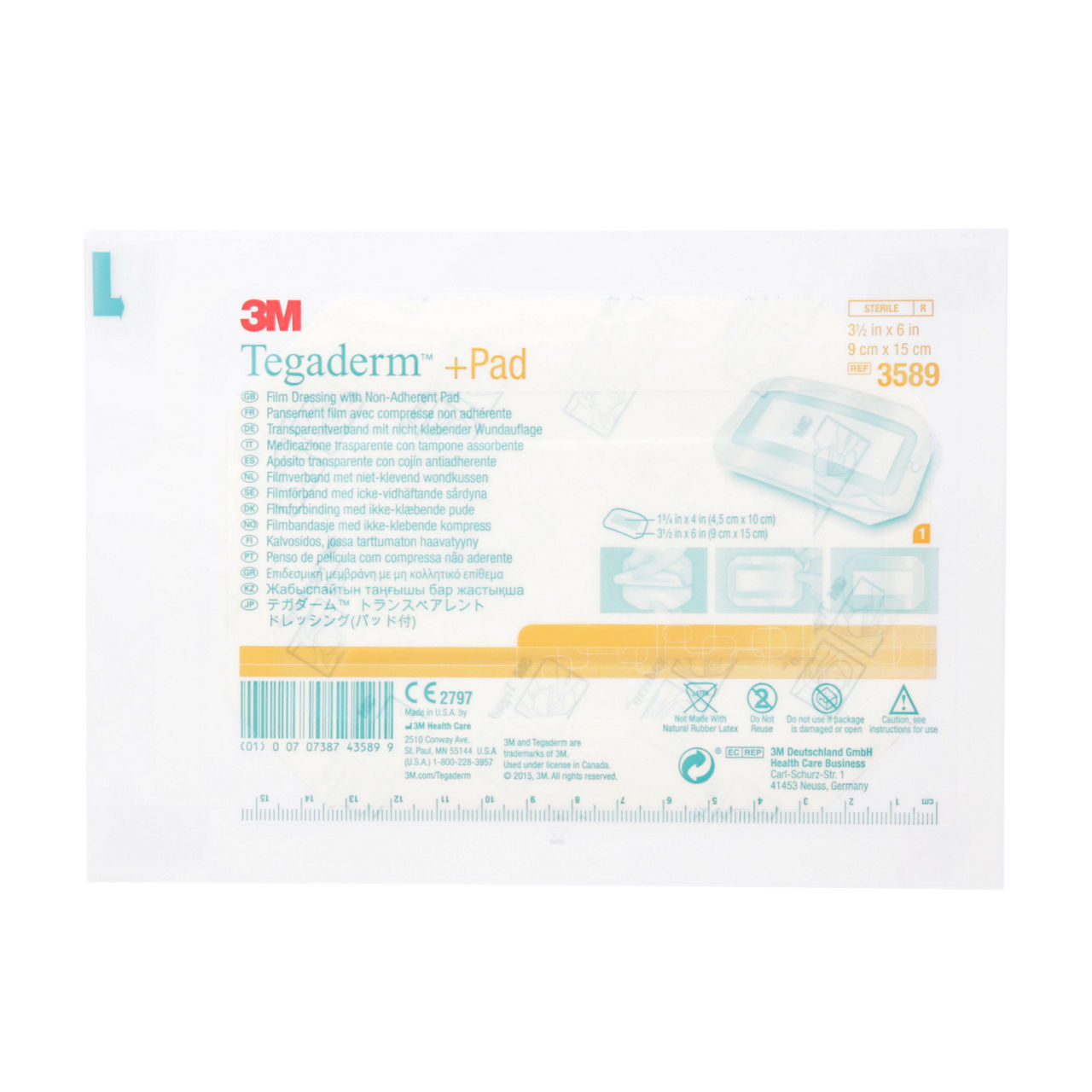 חבישת אי עם רפידה 3M Tegaderm + Pad 3593E 4.5x30 ס״מ