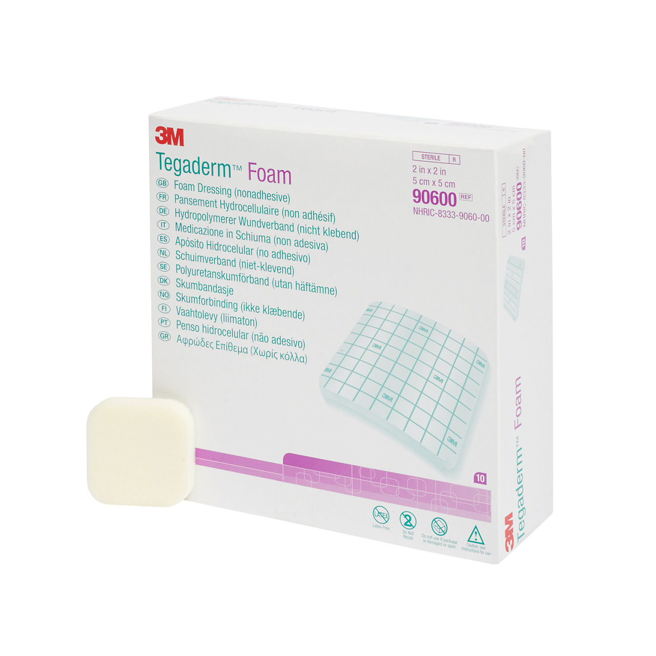 חבישת ספוג ללא הדבקה 3M Tegaderm Foam 90600 5x5 ס״מ