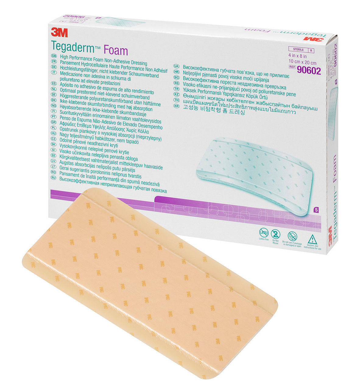 חבישת ספוג ללא הדבקה 3M Tegaderm Foam 90602 10x20 ס״מ