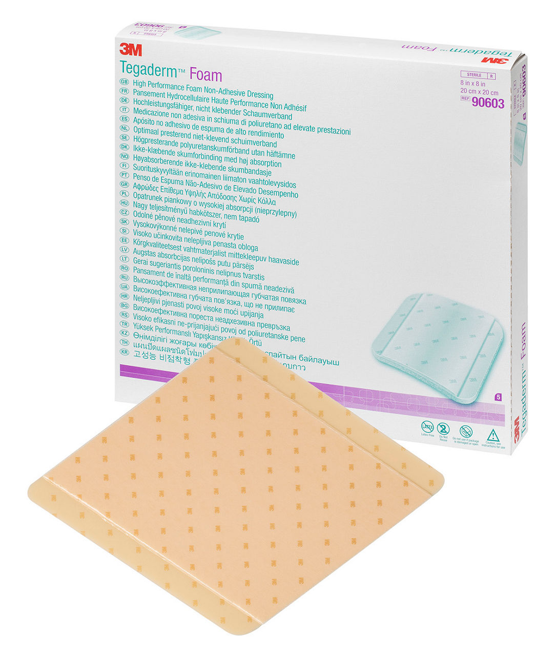 חבישת ספוג ללא הדבקה 3M Tegaderm Foam 90603 20x20 ס״מ
