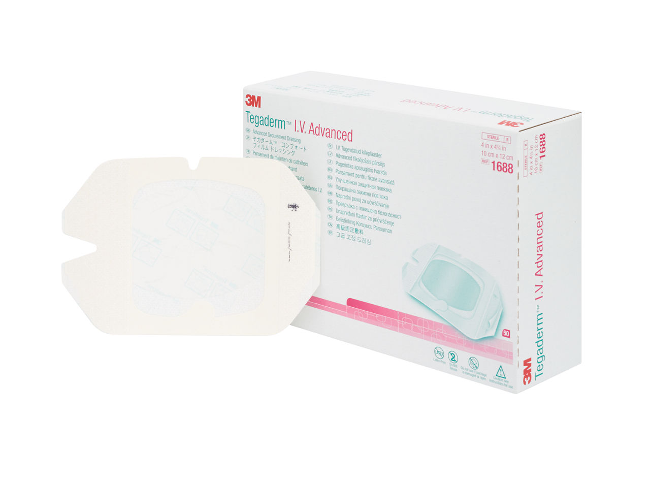 חבישת קיבוע I.V. Advanced 3M Tegaderm 1688 10x12 ס״מ