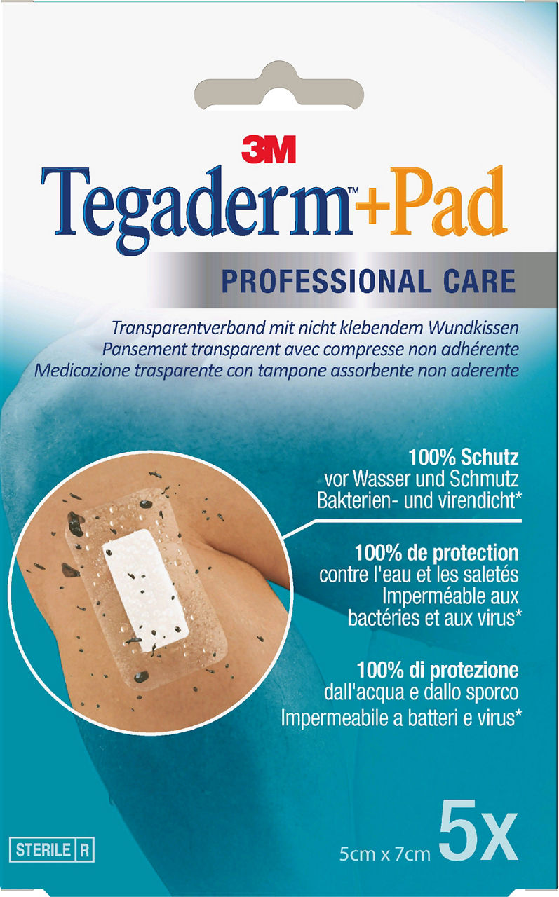 חבישת אי עם רפידה 3M Tegaderm + Pad 3582NP אריזת מרפאה 5x7 ס״מ