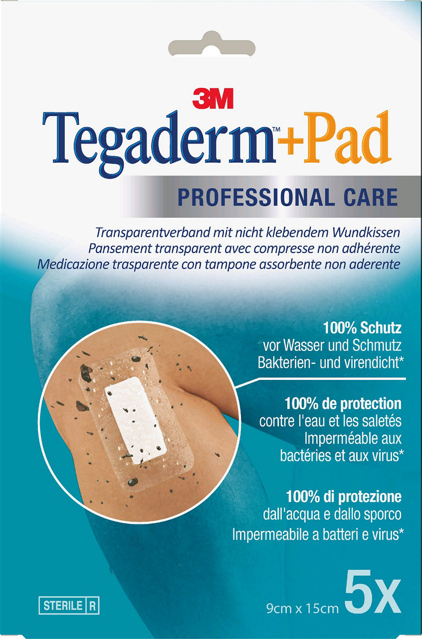 חבישת אי עם רפידה 3M Tegaderm + Pad 3589NP אריזת מרפאה 9x15 ס״מ
